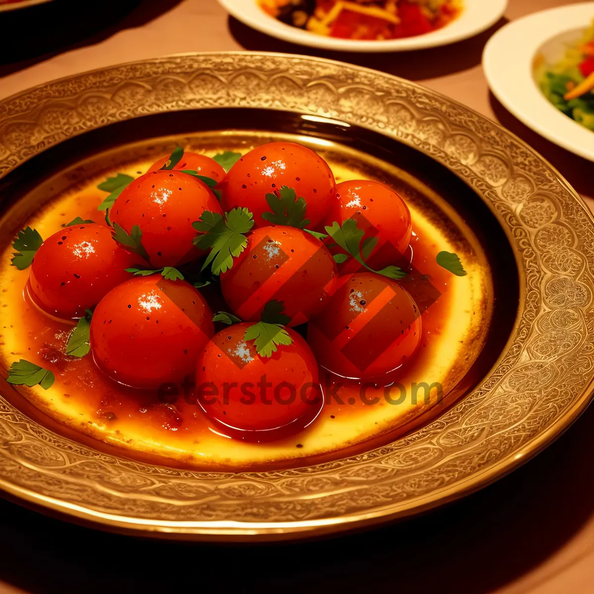 Picture of Fresh Gourmet Salad Plate with Delicious Tomato