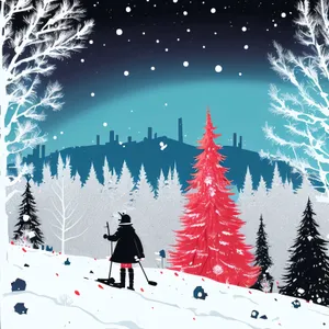 Festive Winter Wonderland with Snowflakes & Stars