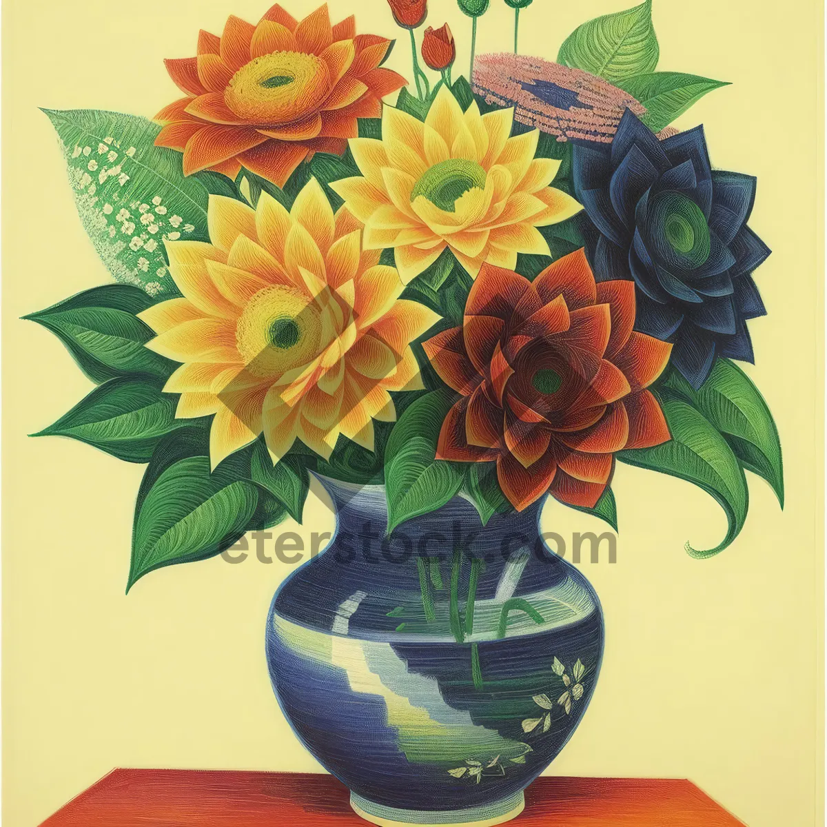 Picture of Floral Vase: Vintage Spring Decorative Pattern