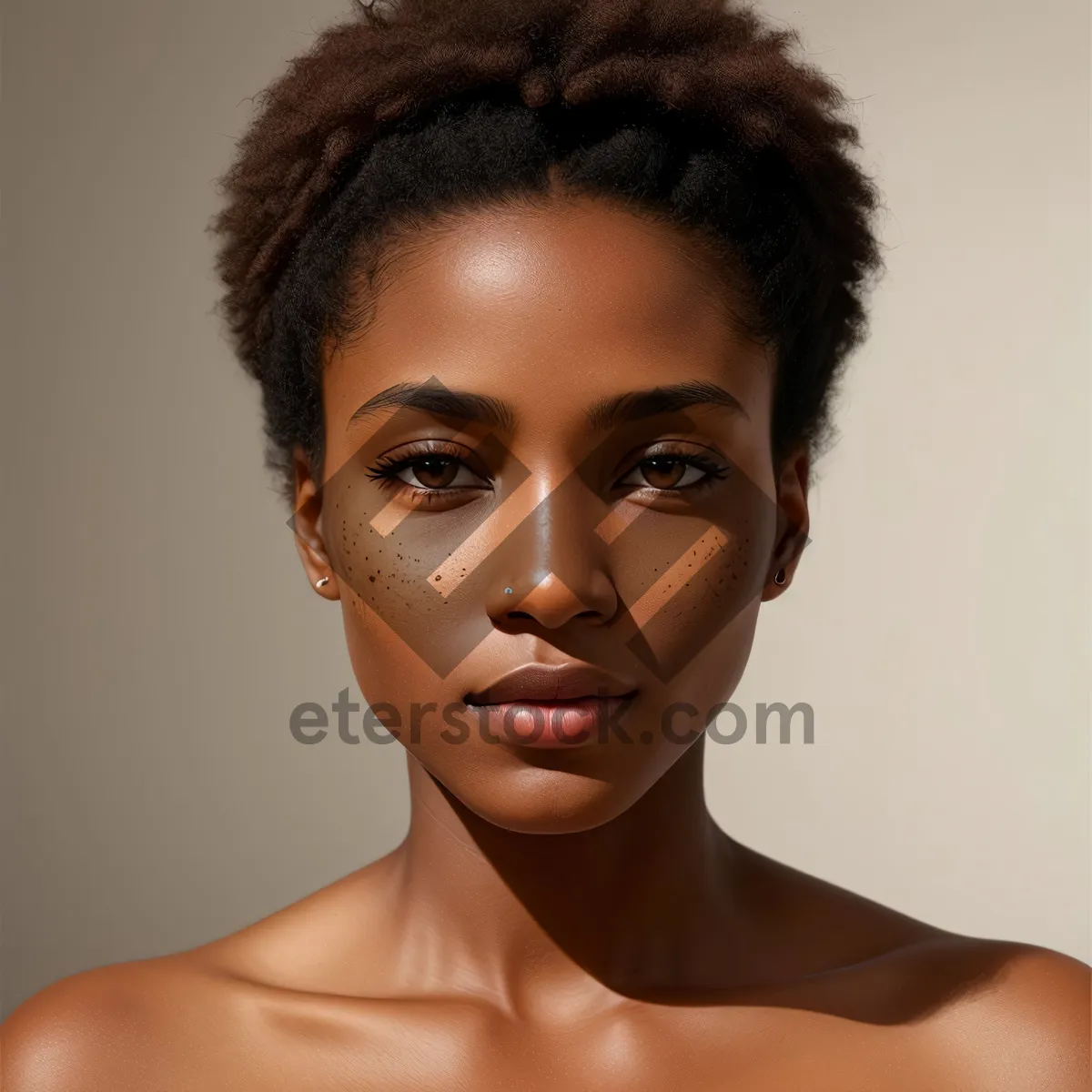 Picture of Stunning Afro-Beauty: Attractive Portrait of a Model with Flawless Skin