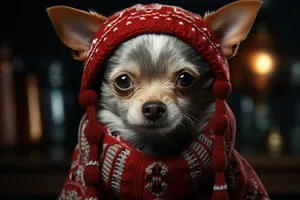 Cute Chihuahua Puppy in Studio Portrait Shot