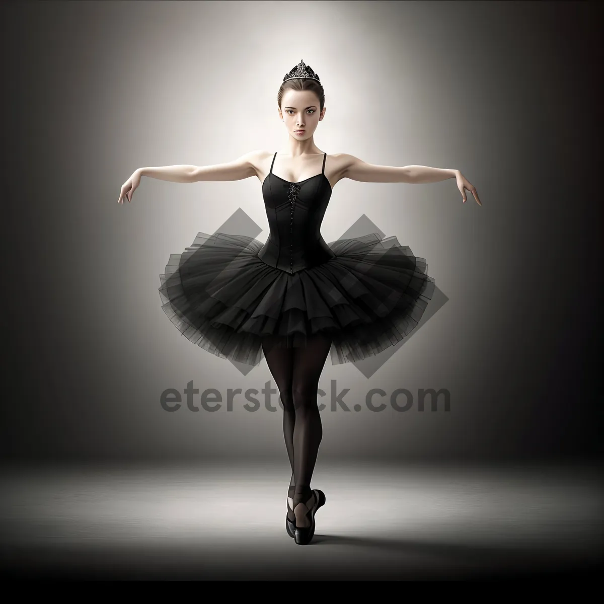 Picture of Graceful Ballerina in Mid-Air Dance Leap