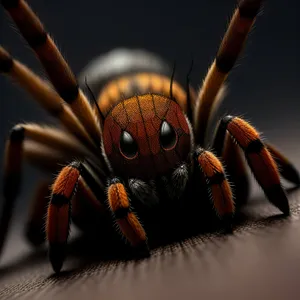 Close-up of Wild Barn Spider's Eye