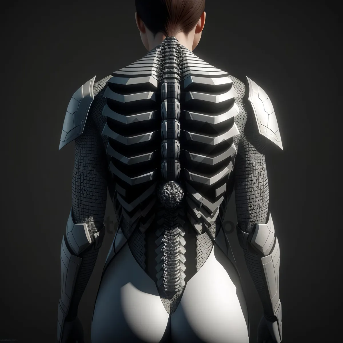 Picture of Black Leather Body Armor Protection for Male Anatomy