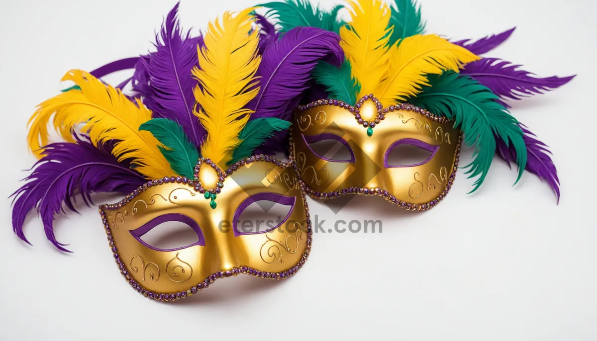 Picture of Venetian Lady in Gold Mask at Carnival Festival