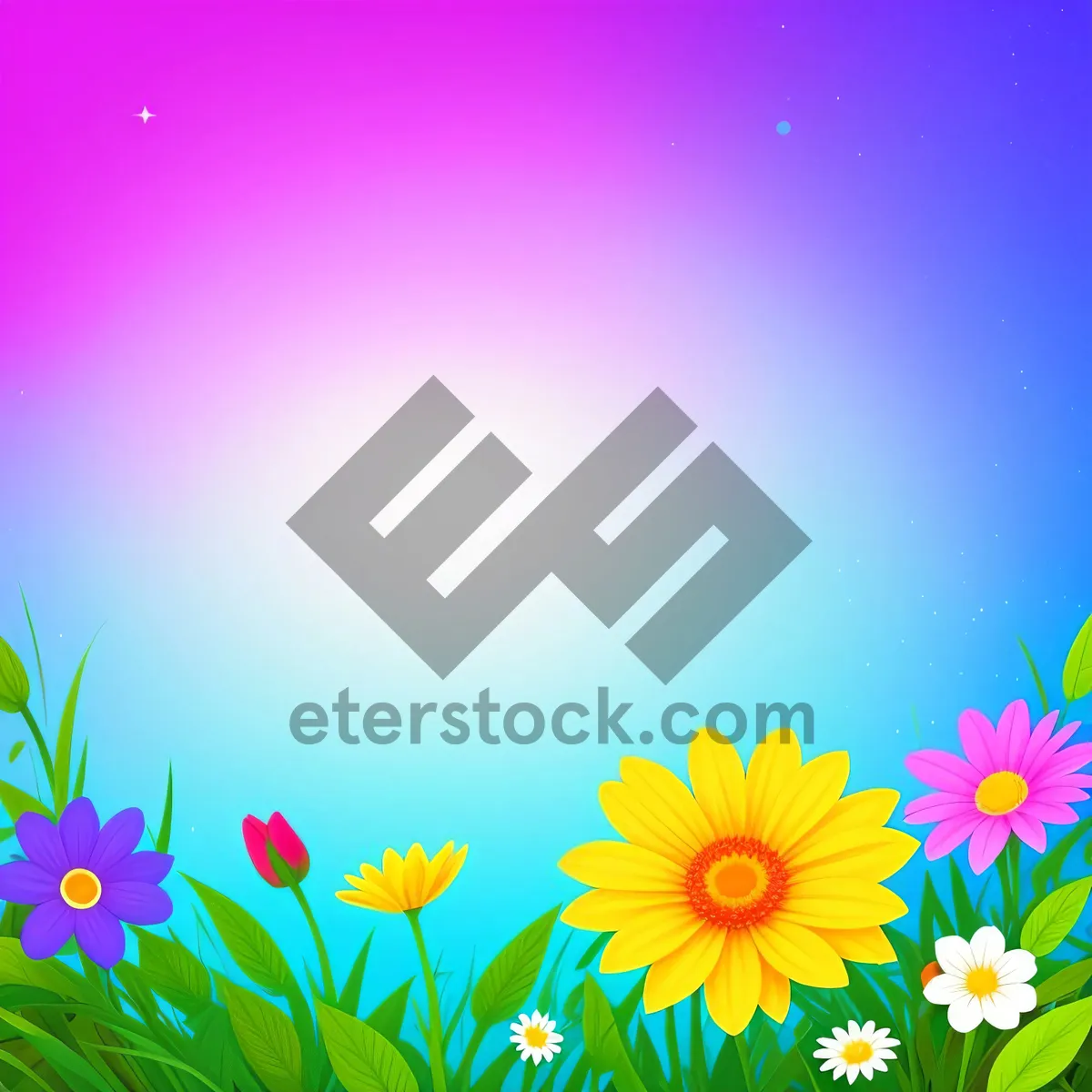 Picture of Colorful Floral Summer Graphic Design Element