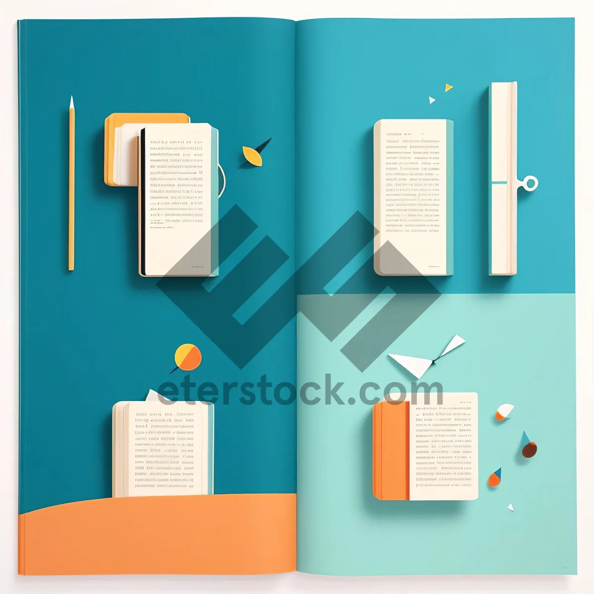 Picture of Web Design Icon Set with Notebook and Map