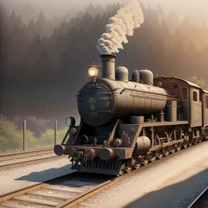 Vintage Steam Locomotive on Railway Tracks