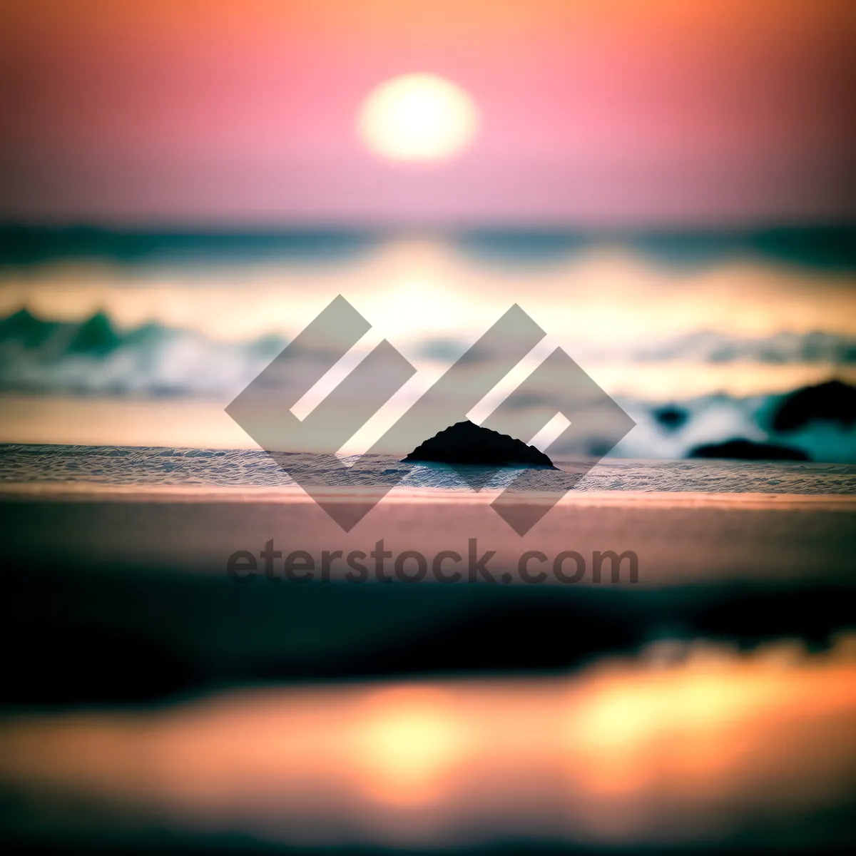 Picture of Serene Sunset over Ocean Waves