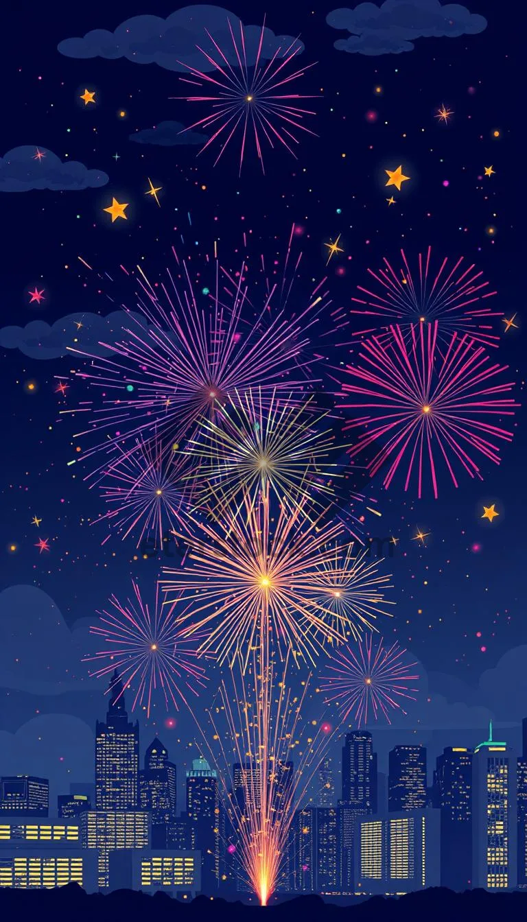 Picture of Festive fireworks lighting up the night sky