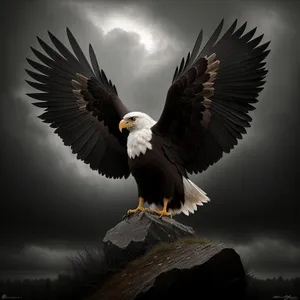 Bald Eagle in Flight: Majestic Predator's Soaring Wings