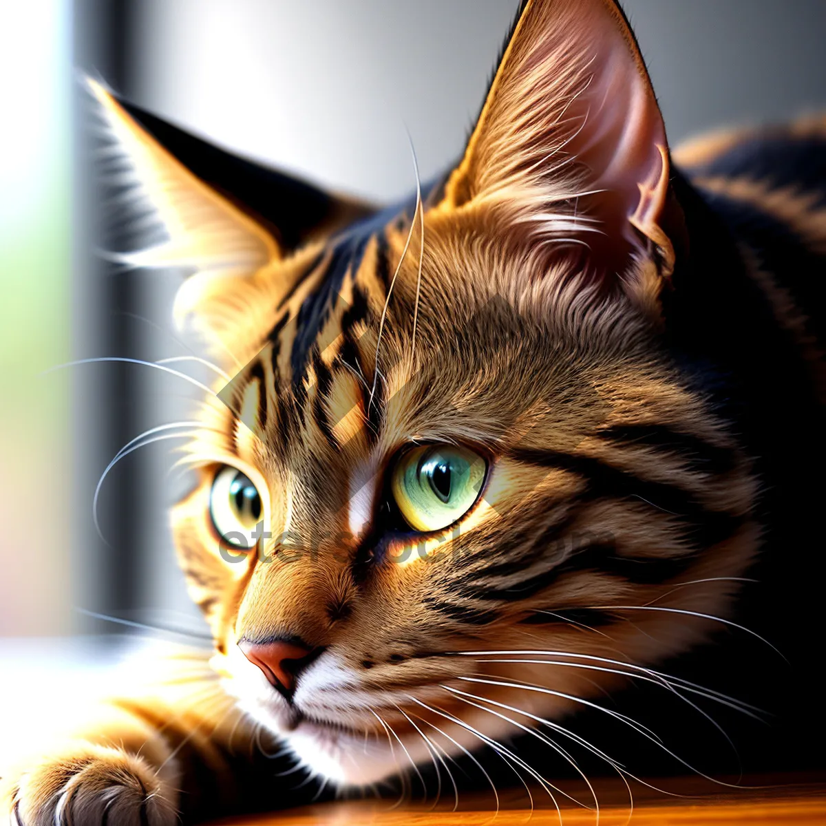 Picture of Adorable tabby kitten with captivating eyes