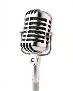 Vintage microphone on stage during live concert performance.