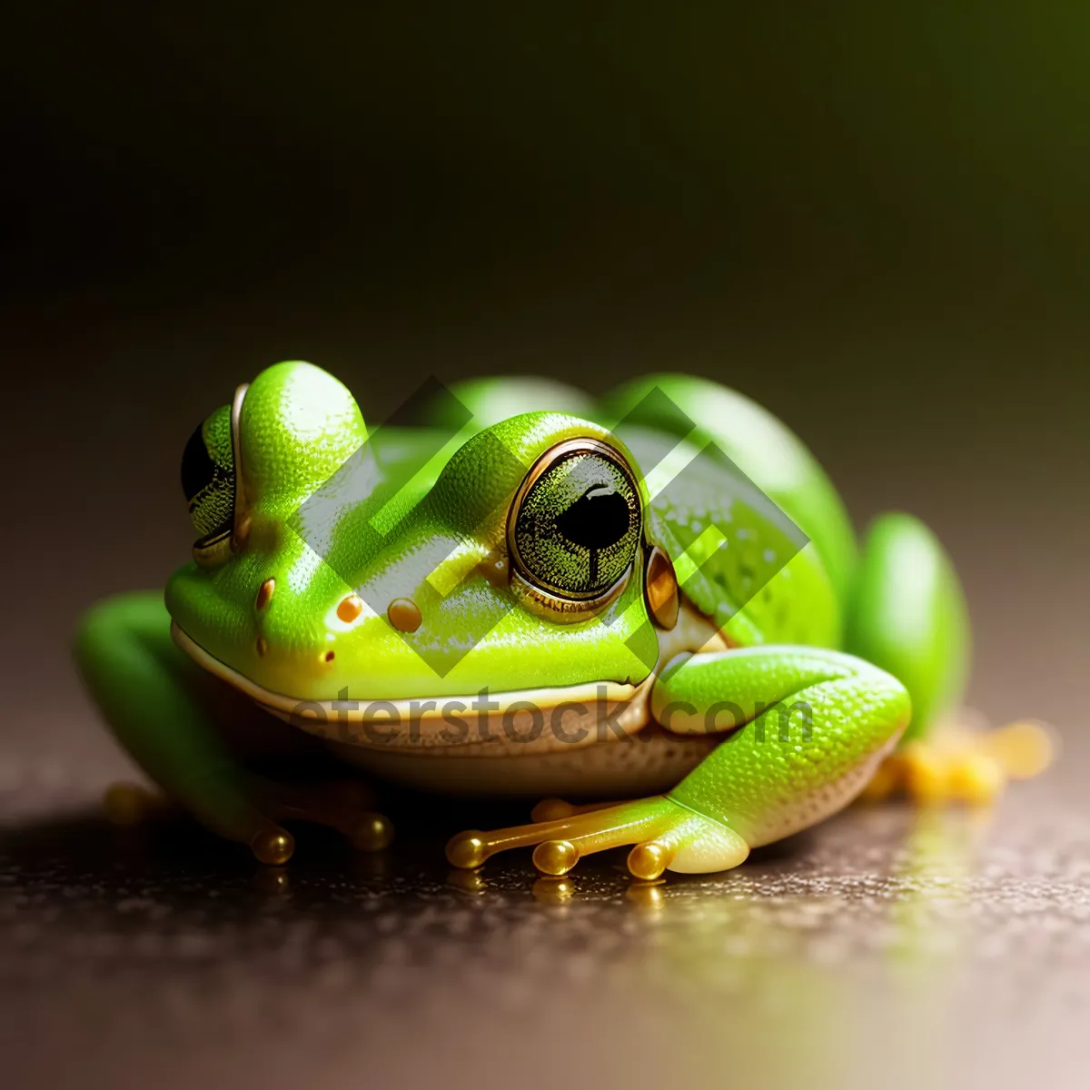 Picture of Vibrant Eye-Catching Tree Frog Photobomb