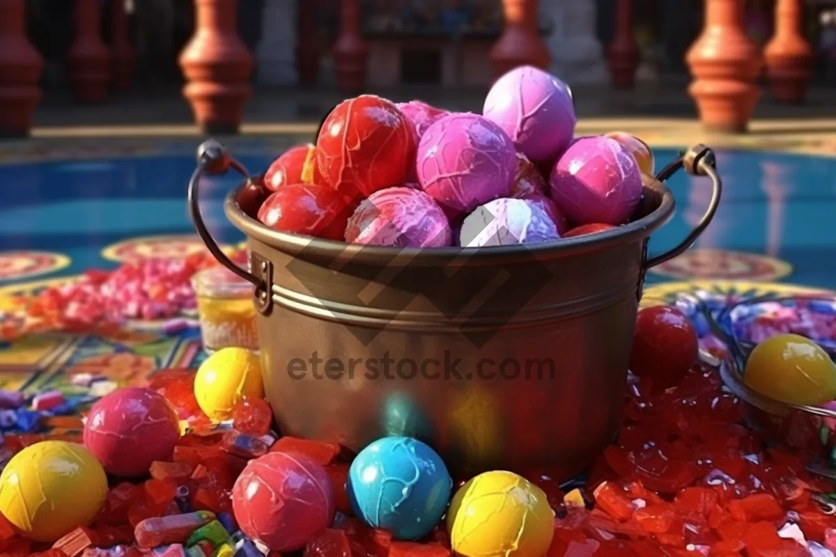 Picture of Delicious and Healthy Fruits in Wicker Basket