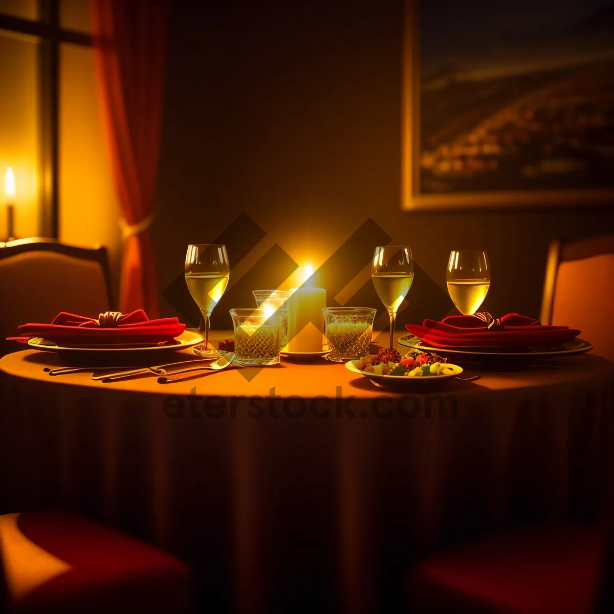 Picture of Exquisite Menorah Candelabrum Illuminating Festive Room