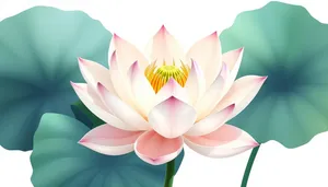 Pink Lotus Symbol Design in Minimalist Style