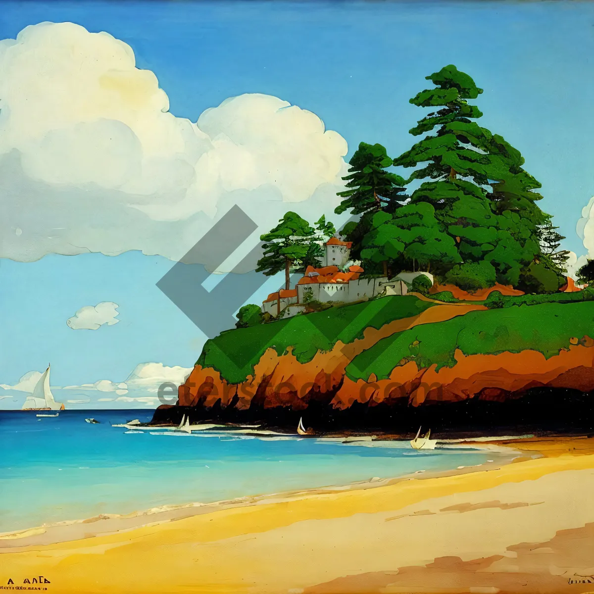 Picture of Coastal Paradise: Serene Beachscape With Turquoise Waters