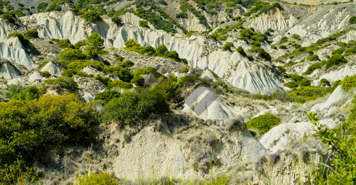 Picture of panorama of the Lucanian badlands park, geological sandstone formations