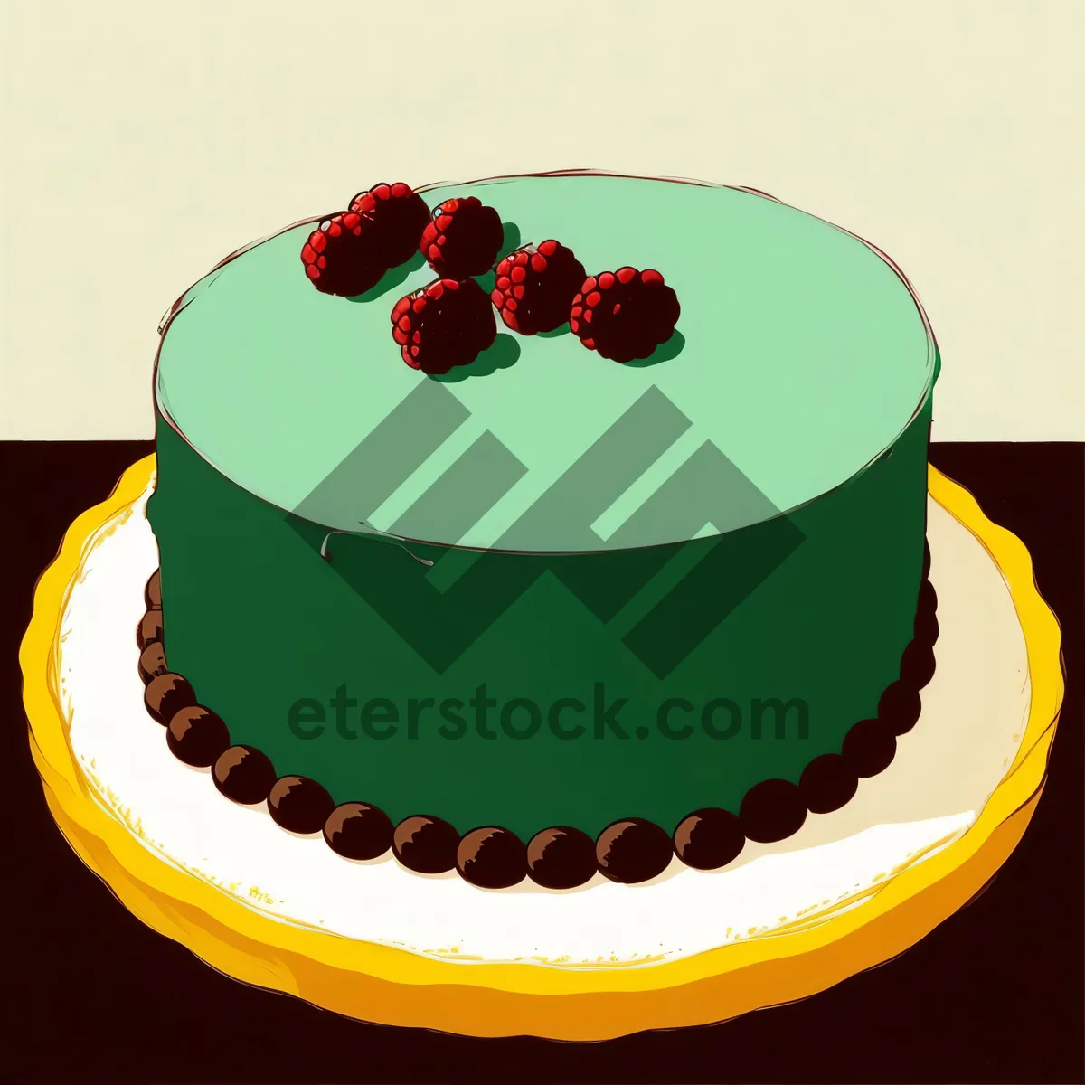 Picture of Delicious Berry Cream Cake with Polka Dot Decoration