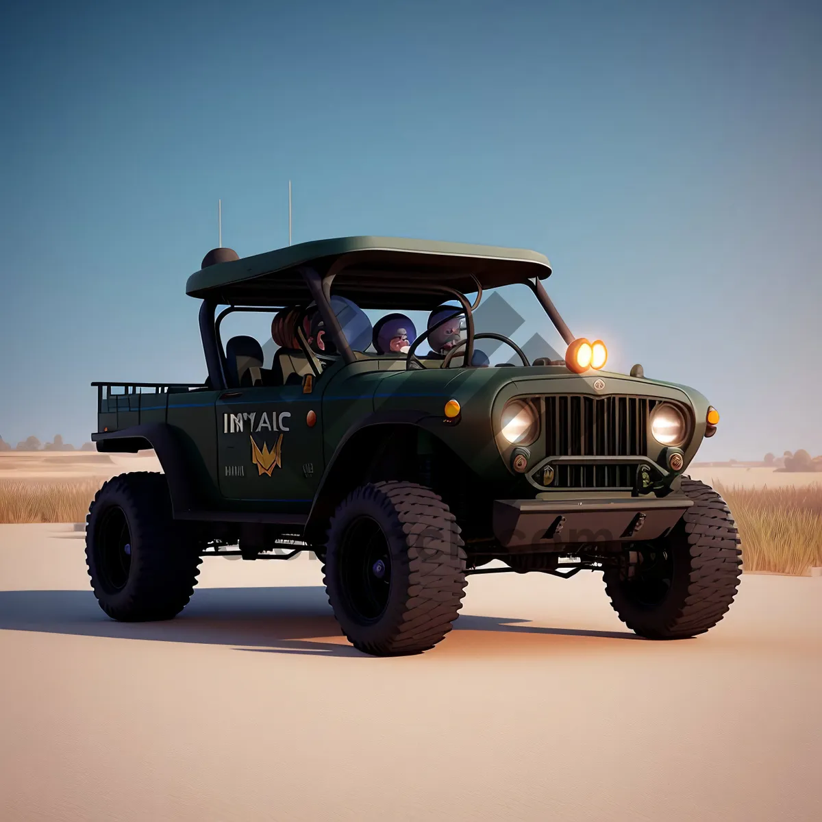 Picture of Rugged Jeep on Desert Road