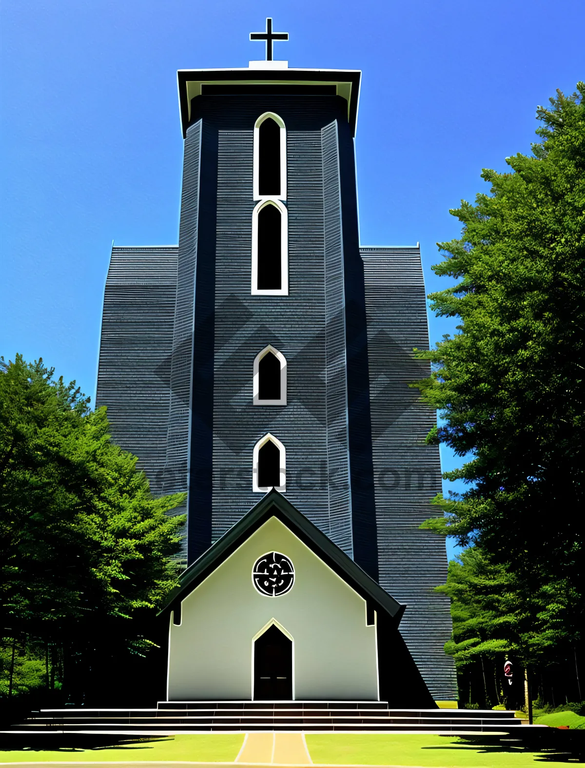 Picture of Historic Cathedral Tower Bell in Old Town Sky