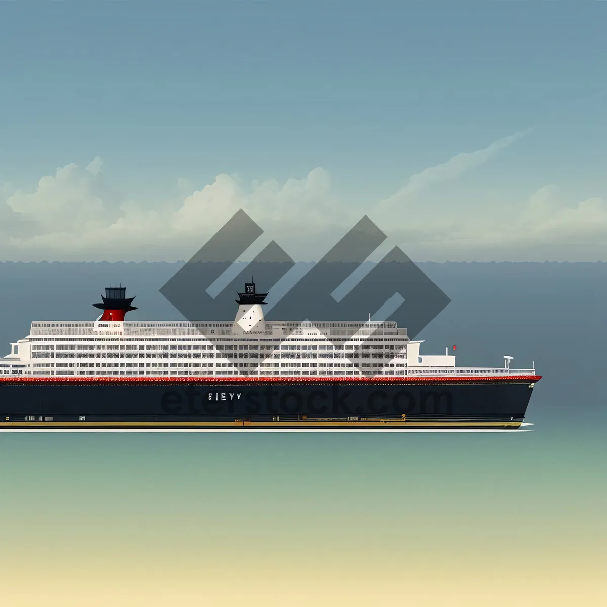 Picture of Luxury Liner Embarking on Oceanic Cruise