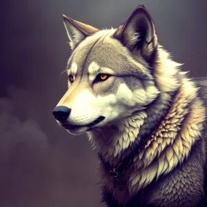 Majestic Timber Wolf: Stunning Canine with Piercing Eyes