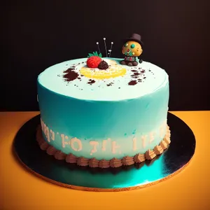 Delicious Chocolate Birthday Cupcake with Candle Decorations