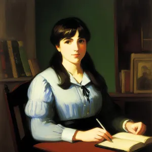 Smiling businesswoman working on laptop