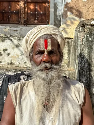 Crazy Man with Intense Stare and Wild Hair