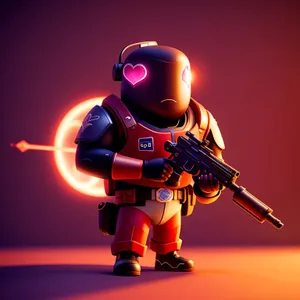 Futuristic Cyborg Man: 3D Render Automaton