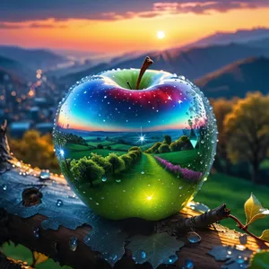 Fresh Granny Smith apple - tasty, healthy, delicious fruit.