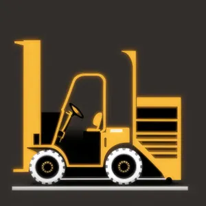 Transportation Truck Icon with Trailer and Shuttlecock