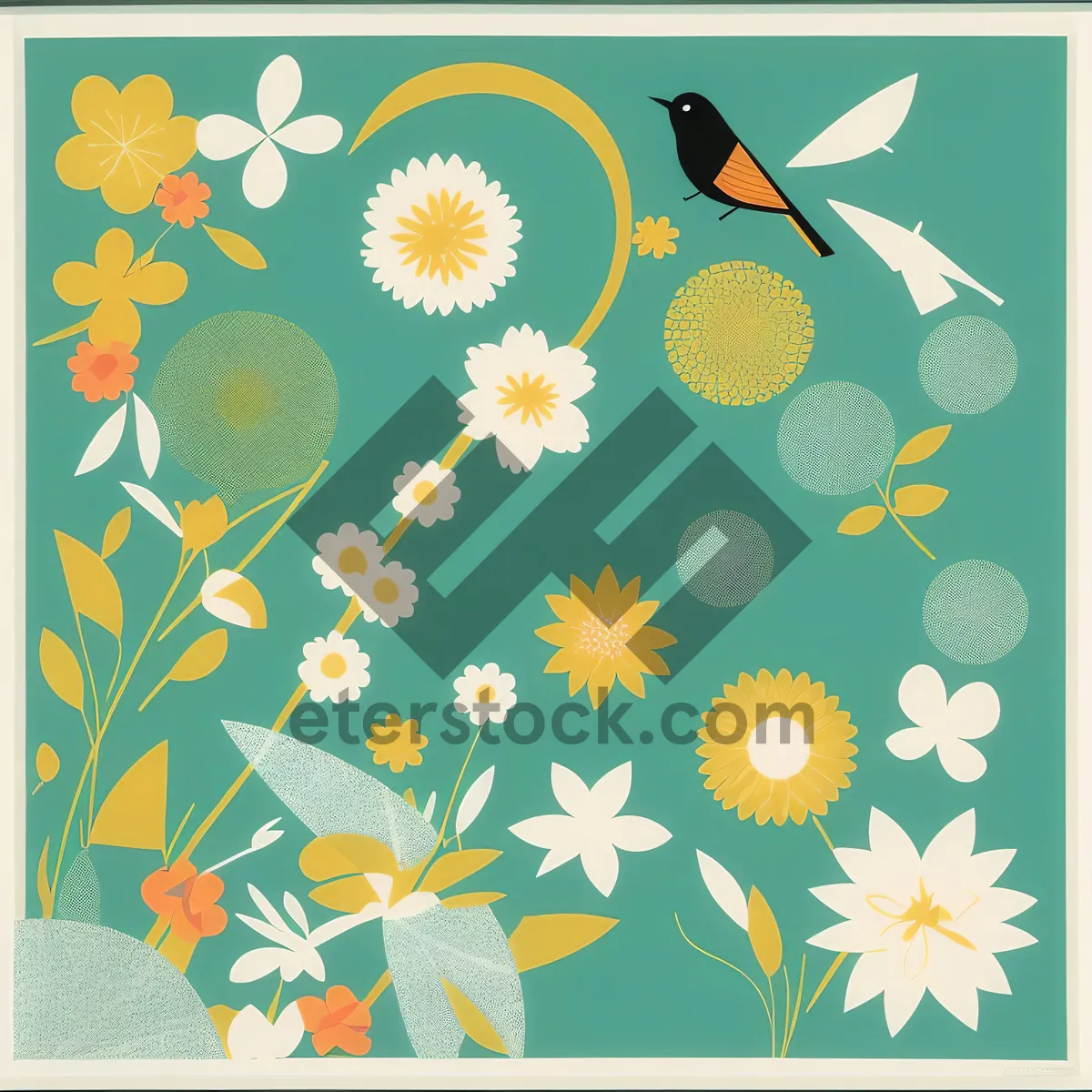 Picture of Floral Delight: Retro-inspired Seamless Flower Pattern