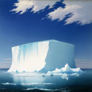 Arctic Sky: Iceberg Landscape Surrounded by Clouds