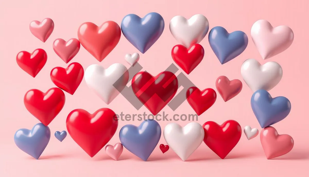 Picture of Glossy 3D Heart Symbol Set for Web Design