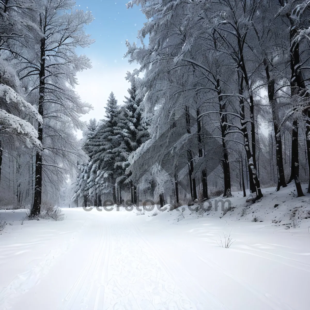 Picture of Frosty Winter Wonderland: Snowy Forest Landscape