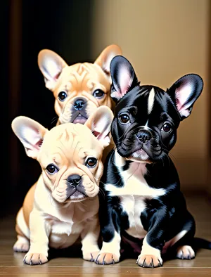 Captivating studio portrait showcases the irresistible charm of an adorable bulldog puppy