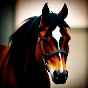 Brown Stallion in Equestrian Attire