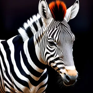 Wild Zebra Grazing in National Park