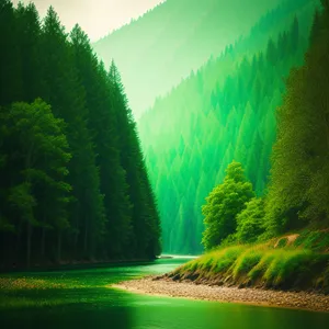 Serene Waters: Tranquil Summer Scene in Countryside Landscape