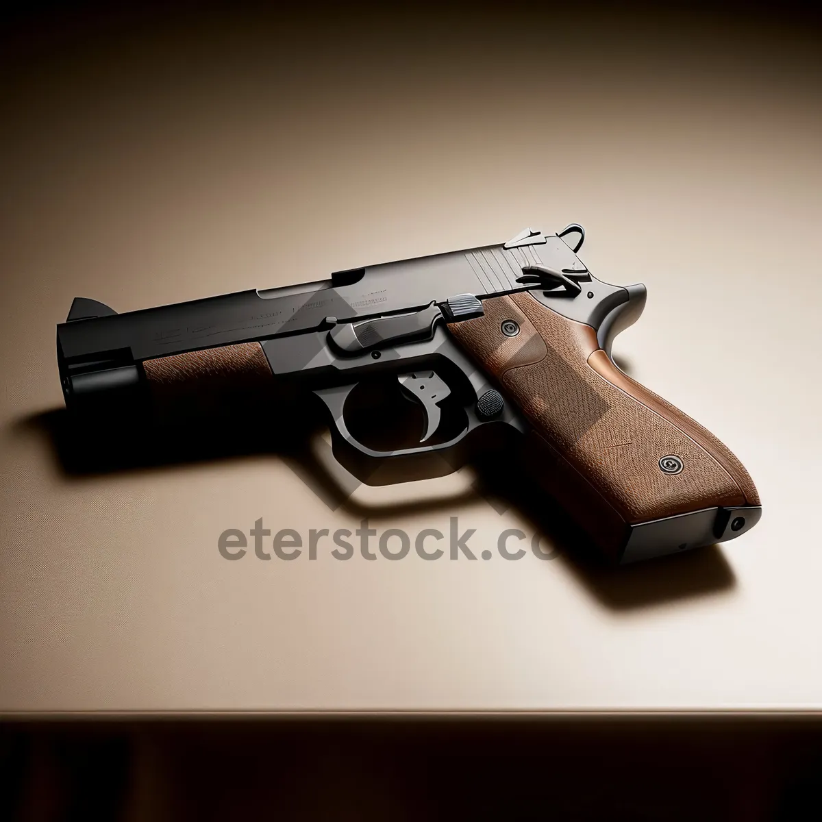 Picture of Deadly Firepower: Black Metal Handgun for Enhanced Security