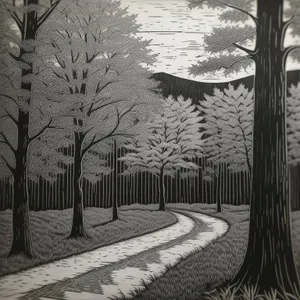 Serene Winter Wonderland: Majestic Snow-Covered Forest Path