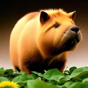 Cute Guinea Pig with Whiskers and Funny Expression