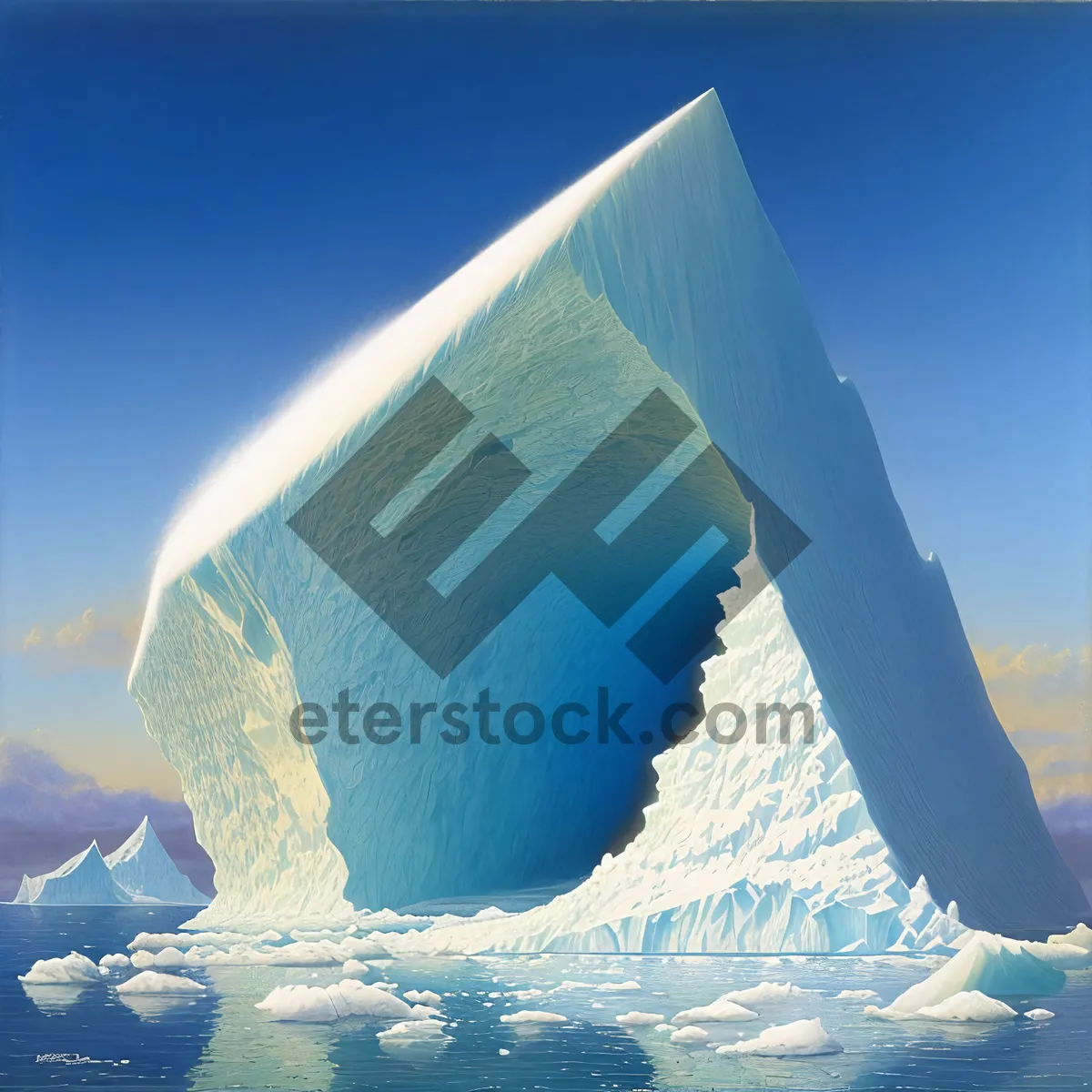 Picture of Melting Arctic Glacier Landscape: Majestic Frozen Water Adventure