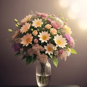 Blooming Daisy Bouquet in Pink Vase