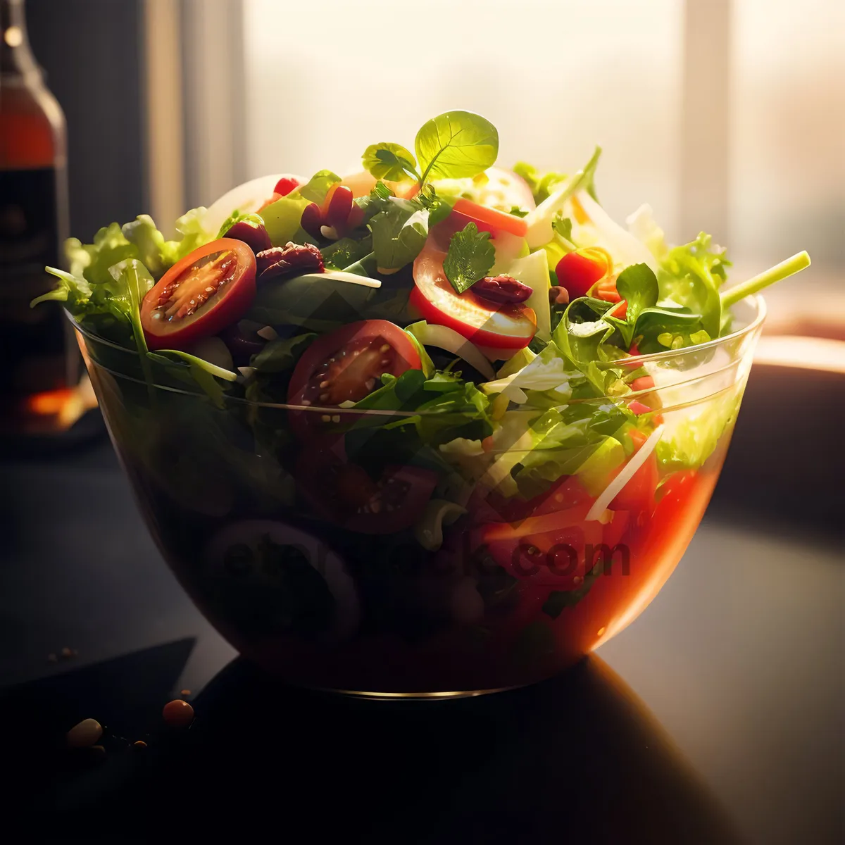 Picture of Fresh Vegetable Salad with Tomato Garnish