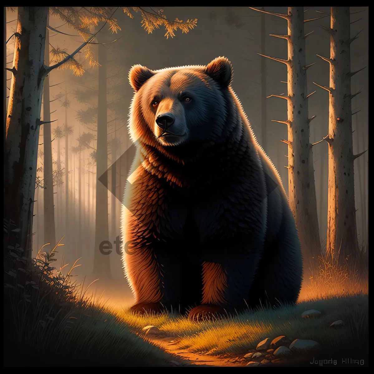 Picture of Magnificent Brown Bear: Majestic Wild Predator in Nature