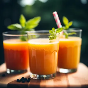 Fresh orange juice in a glass for breakfast